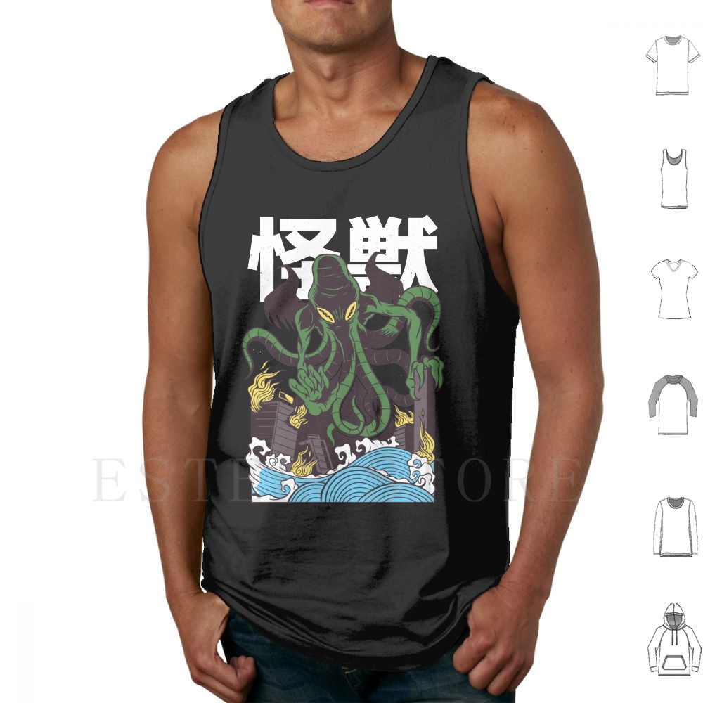 Japanese Man Lifestyle - Japanische Cthulhu-Tanktops, Weste, ärmellos, Cthulhu, japanischer